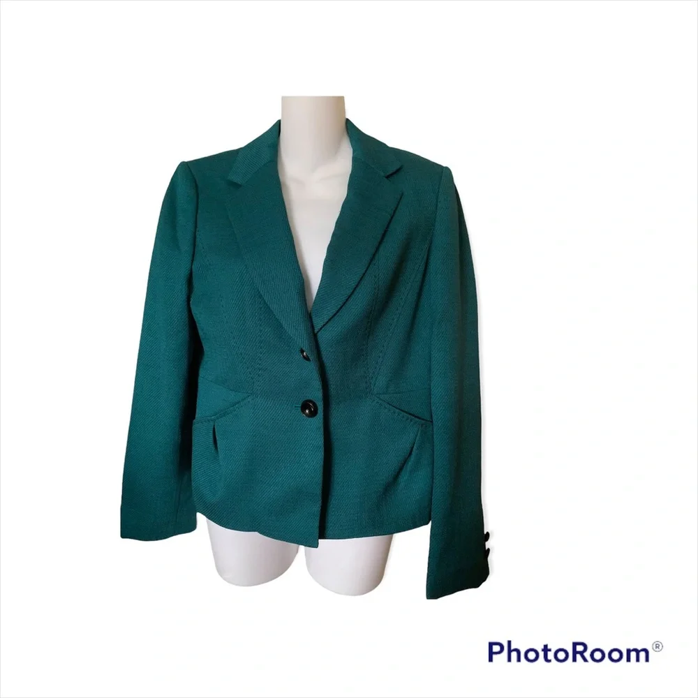 Jones New York Textured Blazer Jacket Green Black NWT Size 8 Jacket Only - Picture 1 of 7